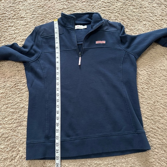 Vineyard Vines Sweater Women’s M Navy Blue 1/4 Zip Pullover Sweatshirt Preppy - Picture 7 of 8